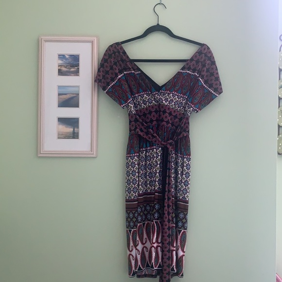 🌺2 for $23 🌺 Cute double v-neck multi-colored dress from coastal boutique - Picture 15 of 15